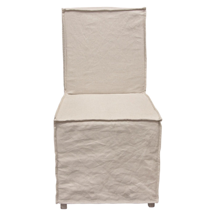 Sonoma 2-Pack Dining Chairs with Wood Legs and Sand Linen Removable Slipcover by Diamond Sofa
