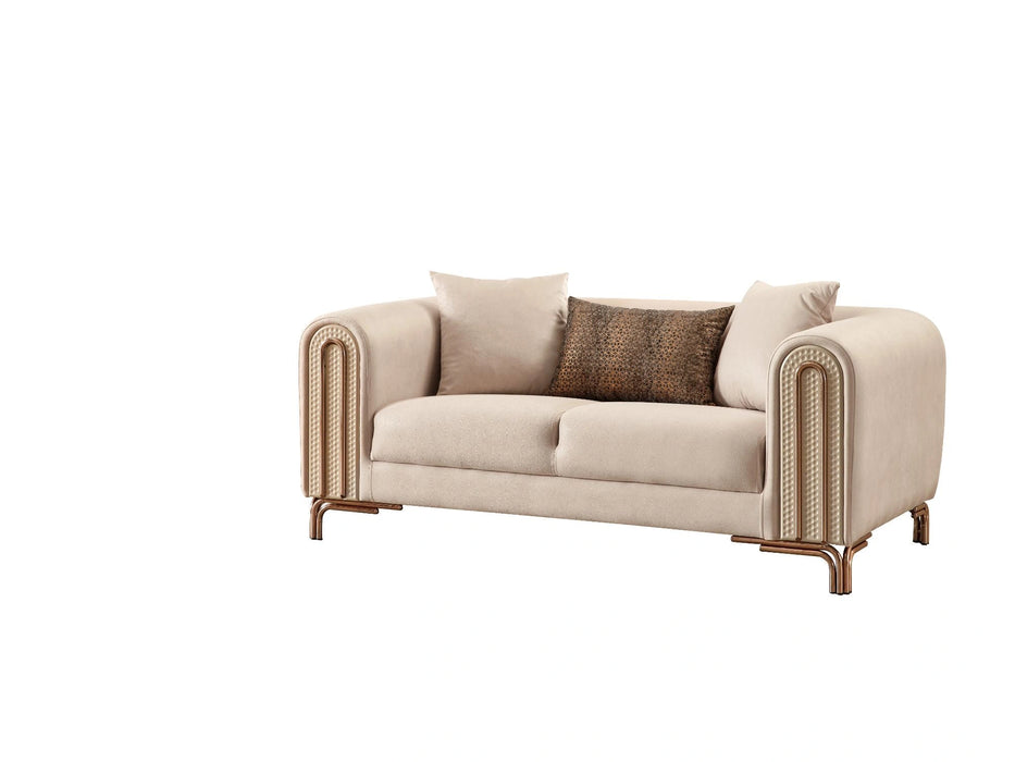 Paris Stationary Loveseat Cream