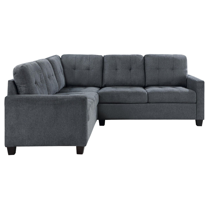 Georgina 3-piece Upholstered Sectional Sofa Steel Beige