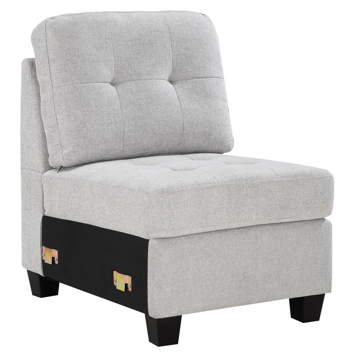 Georgina Upholstered Armless Chair Steel