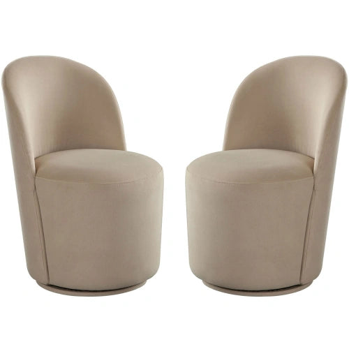 Kendall Dining/Accent Swivel Chair in Ivory Boucle Fabric