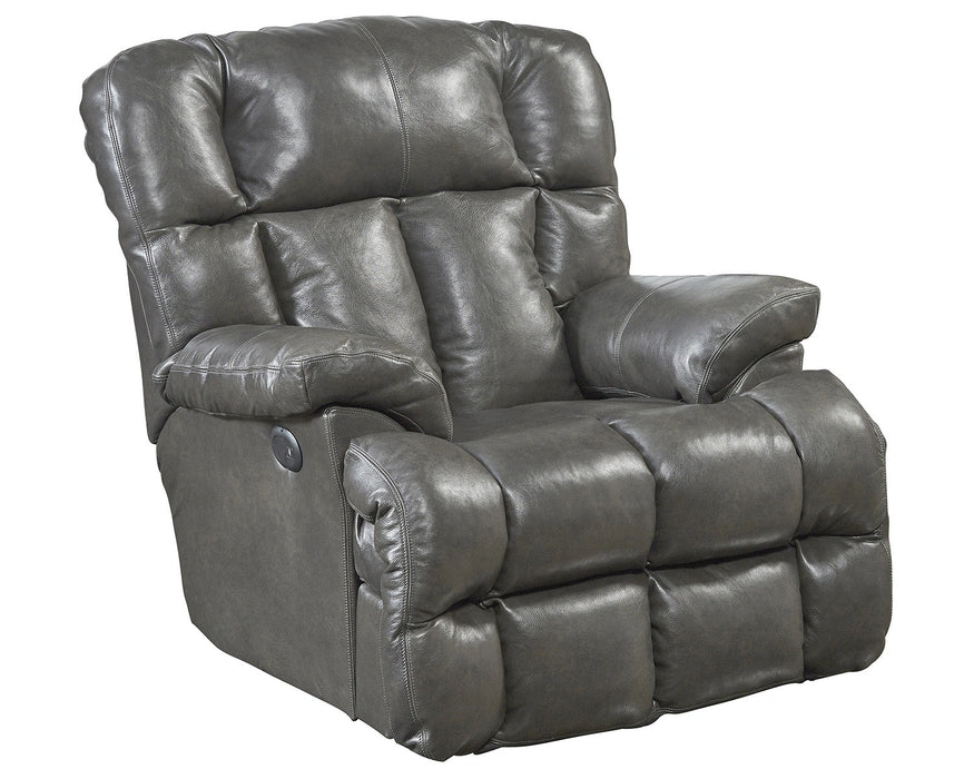 Catnapper Victor Power Lay Flat Chaise Recliner in Steel