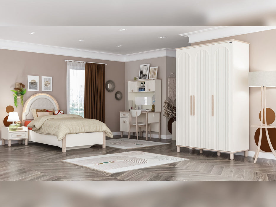 Bohemsoft Kids Room Set (Twin Bed & Study Desk & Nightstand)
