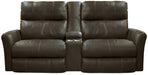 Catnapper Furniture Mara Voice Power Headrest with Lumbar Power Lay Flat Reclining Console Loveseat in Coffee image