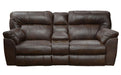 Catnapper Nolan Extra Wide Reclining Console Loveseat w/ Storage & Cupholder in Godiva image