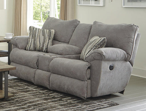 Catnapper Furniture Sadler Power Lay Flat Reclining Console Loveseat in Mica image