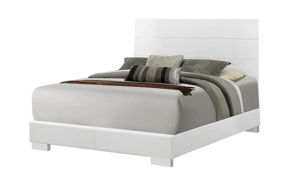 Felicity Contemporary Glossy White Queen Bed