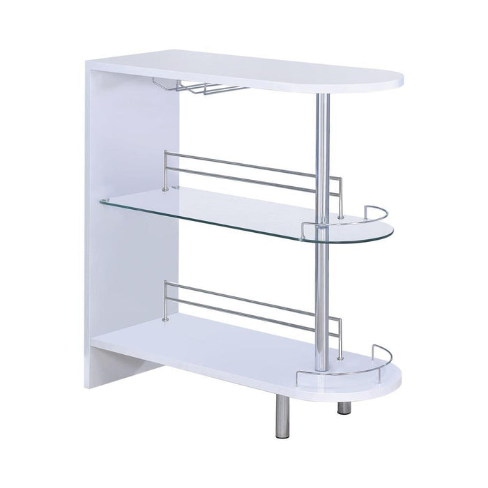 Adolfo 3-tier Bar Table Glossy White and Clear