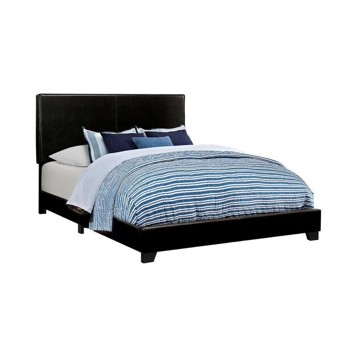 Dorian Upholstered California King, E.King, & Queen Bed Black, Brown, & Grey