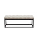 Mateo Black Powder Coat Metal Small Linen Tufted Bench by Diamond Sofa - Desert Sand Linen image