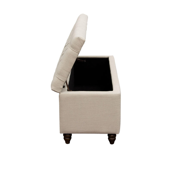 Park Ave Tufted Lift-Top Storage Trunk by Diamond Sofa - Desert Sand Linen