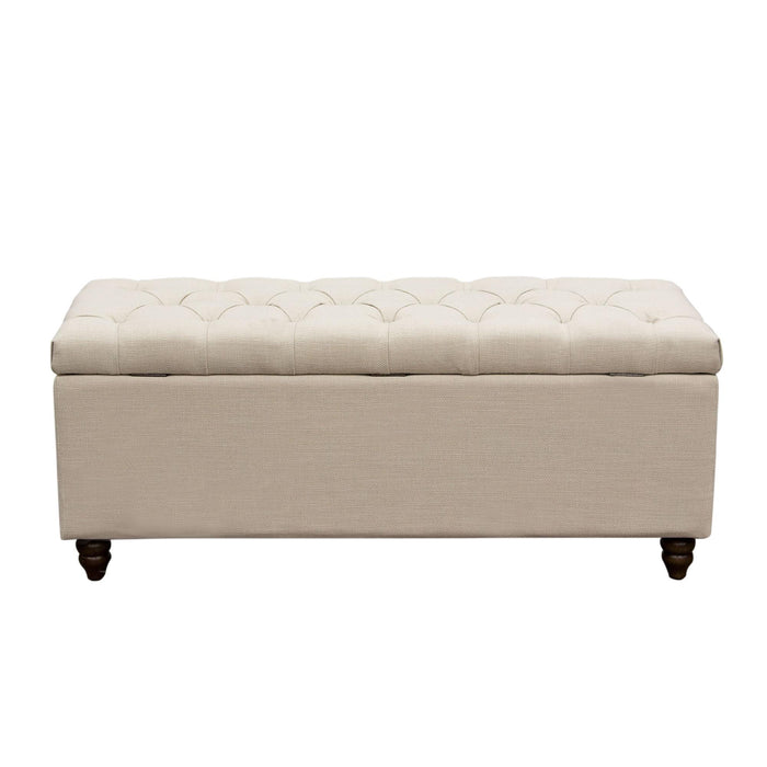 Park Ave Tufted Lift-Top Storage Trunk by Diamond Sofa - Desert Sand Linen