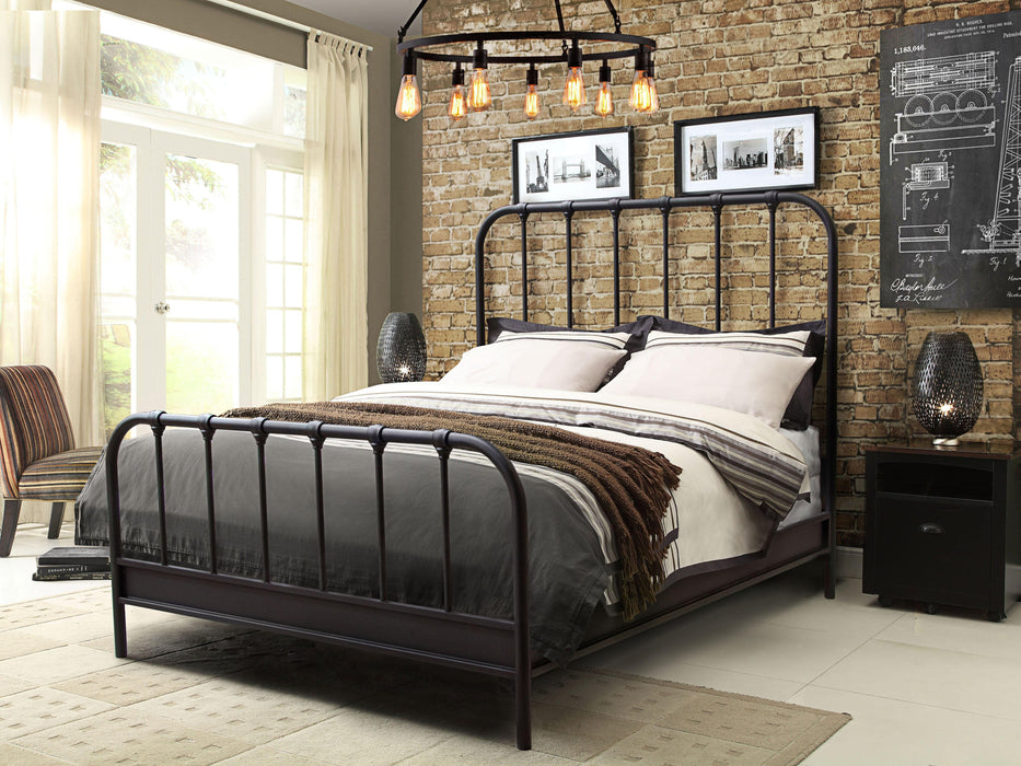 Mateo Rust Brown Powder Coat Metal Queen Bed by Diamond Sofa