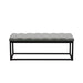 Mateo Black Powder Coat Metal Small Linen Tufted Bench by Diamond Sofa - Grey image