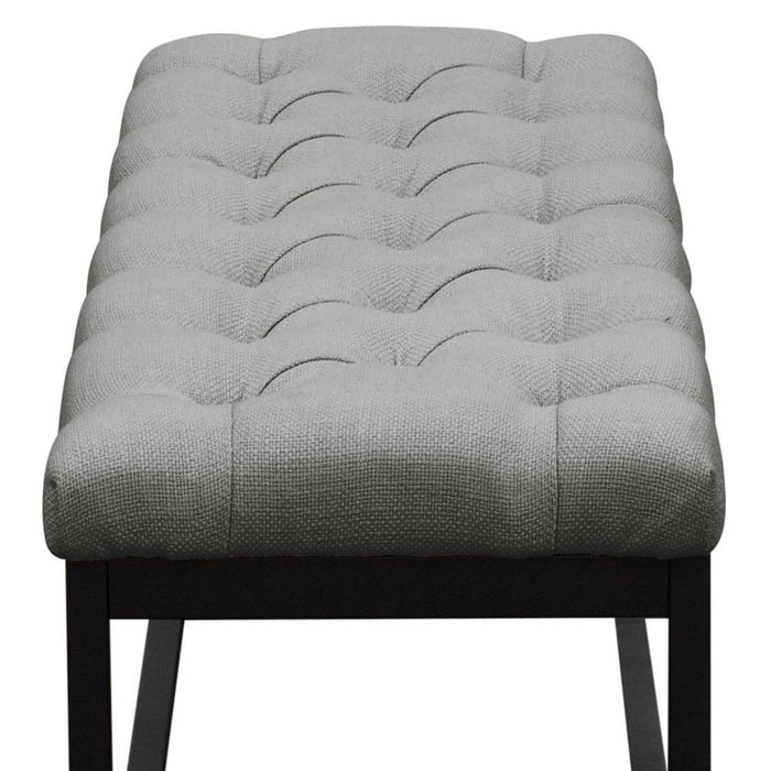 Mateo Black Powder Coat Metal Small Linen Tufted Bench by Diamond Sofa - Grey