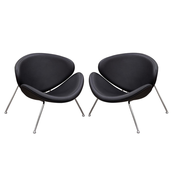 Set of (2) Roxy Black Accent Chair with Chrome Frame by Diamond Sofa image