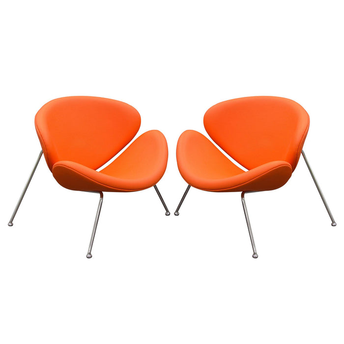 Set of (2) Roxy Orange Accent Chair with Chrome Frame by Diamond Sofa image