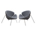 Set of (2) Roxy Accent Chair with Chrome Frame by Diamond Sofa - GREY image