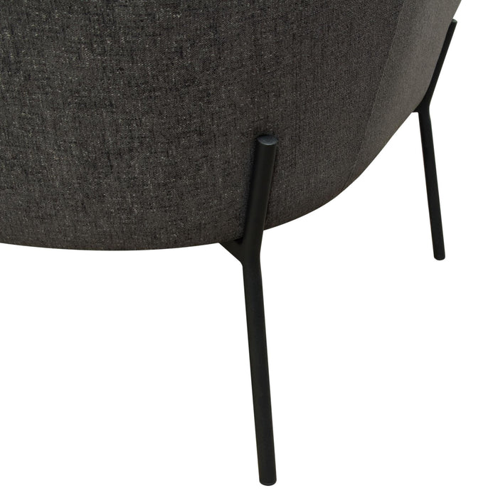 Status Accent Chair in Grey Fabric with Metal Leg by Diamond Sofa