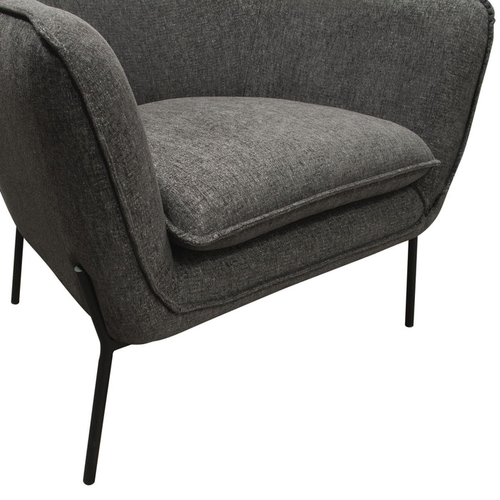 Status Accent Chair in Grey Fabric with Metal Leg by Diamond Sofa