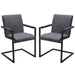 Nolan 2-Pack Dining Chairs in Charcoal Diamond Tufted Leatherette on Charcoal Powder Coat Frame by Diamond Sofa image