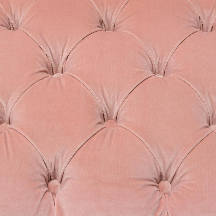 Luxe Accent Chair in Blush Pink Tufted Velvet Fabric with Polished Gold Stainless Steel Frame by Diamond Sofa