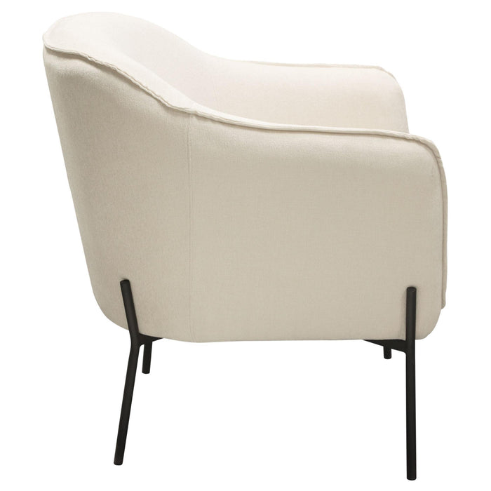 Status Accent Chair in Cream Fabric with Black Powder Coated Metal Leg by Diamond Sofa