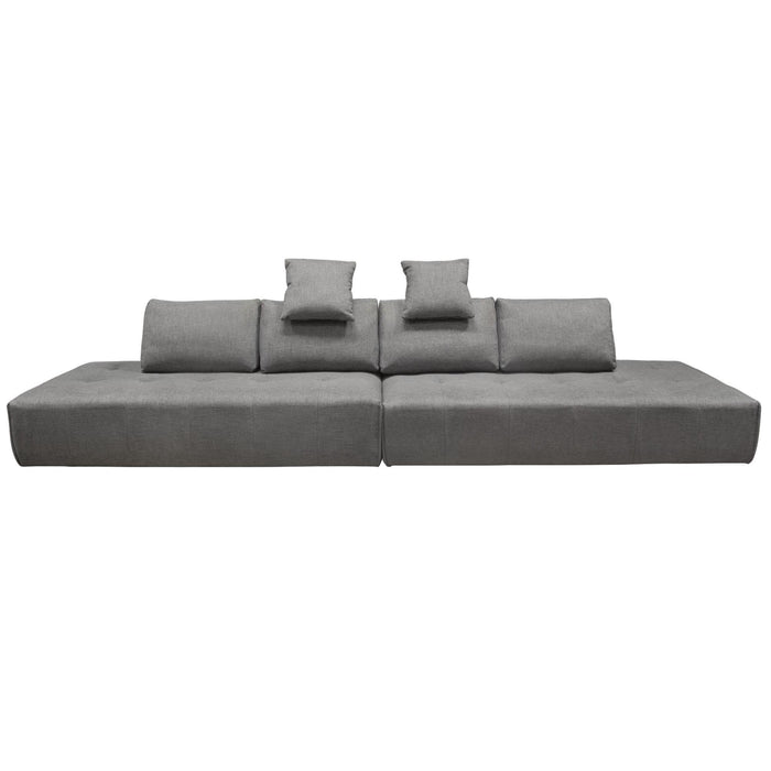 Cloud 2PC Lounge Seating Platforms with Moveable Backrest Supports in Space Grey Fabric by Diamond Sofa