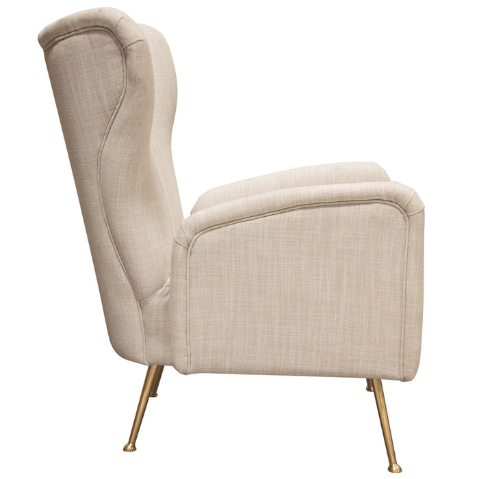 Ava Chair in Sand Linen Fabric w/ Gold Leg by Diamond Sofa