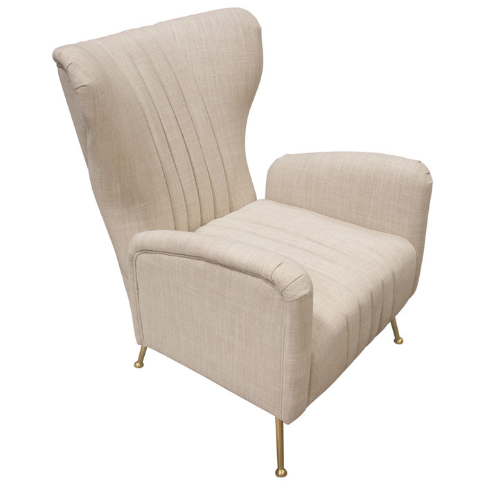 Ava Chair in Sand Linen Fabric w/ Gold Leg by Diamond Sofa