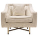 Croft Fabric Chair in Sand Linen Fabric w/ Accent Pillow and Gold Metal Criss-Cross Frame by Diamond Sofa image