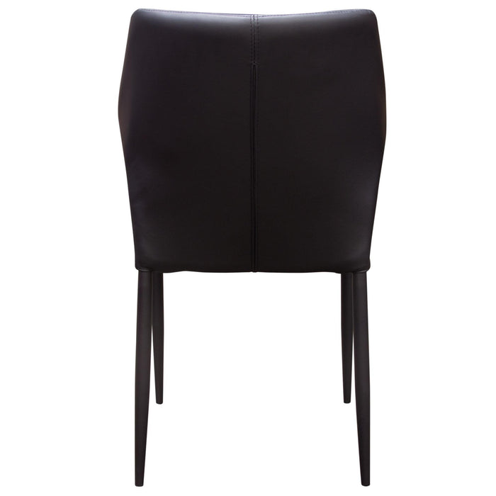 Milo 4-Pack Dining Chairs in Black Diamond Tufted Leatherette with Black Powder Coat Legs by Diamond Sofa