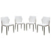 Milo 4-Pack Dining Chairs in White Diamond Tufted Leatherette with Black Powder Coat Legs by Diamond Sofa image