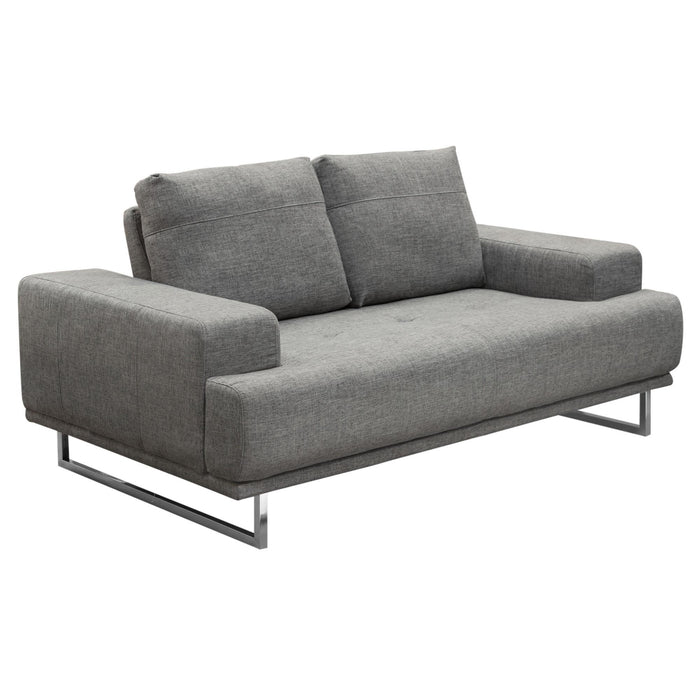 Russo Loveseat w/ Adjustable Seat Backs in Space Grey Fabric by Diamond Sofa