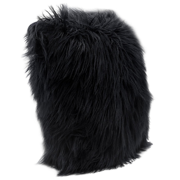 18" Square Accent Pillow by Diamond Sofa in Black Dual-Sided Faux Fur