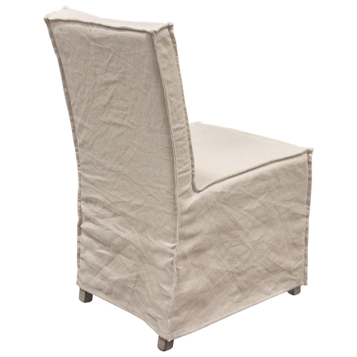 Sonoma 2-Pack Dining Chairs with Wood Legs and Sand Linen Removable Slipcover by Diamond Sofa