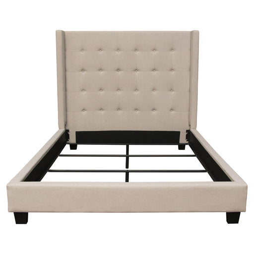 Madison Ave Tufted Wing Queen Bed in Sand Button Tufted Fabric by Diamond Sofa image