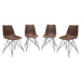 Theo Set of (4) Dining Chairs in Chocolate Leatherette w/ Black Metal Base by Diamond Sofa image