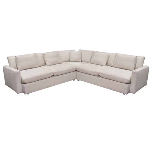 Arcadia 3PC Corner Sectional w/ Feather Down Seating in Cream Fabric by Diamond Sofa image