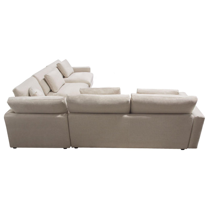 Arcadia 3PC Corner Sectional w/ Feather Down Seating in Cream Fabric by Diamond Sofa