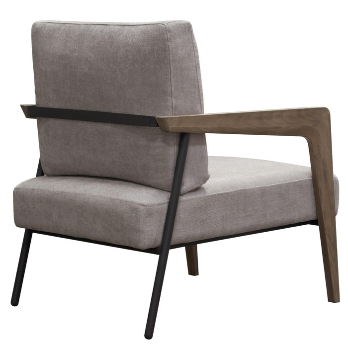 Blair Accent Chair in Grey Fabric with Curved Wood Leg Detail by Diamond Sofa