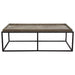 Lex Rectangle Cocktail Table in Rustic Oak Veneer Finish Top w/ Black Powder Coated Metal Base by Diamond Sofa image