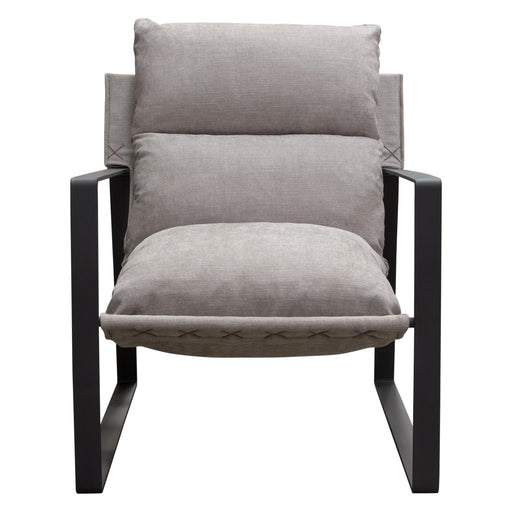 Miller Sling Accent Chair in Grey Fabric w/ Black Powder Coated Metal Frame by Diamond Sofa image