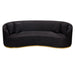 Raven Sofa in Black Suede Velvet w/ Brushed Gold Accent Trim by Diamond Sofa image