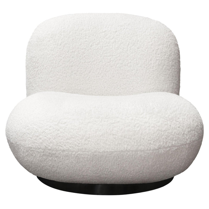 Simone Swivel Accent Chair in White Faux Sheepskin Fabric by Diamond Sofa image