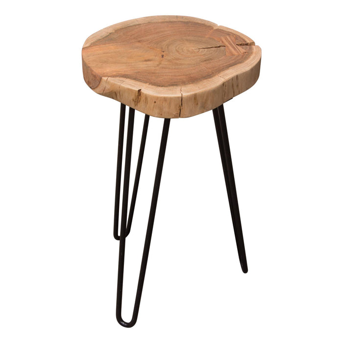 Joss Natural Acacia One of a Kind Live Edge Accent Table w/ Black Hairpin Legs by Diamond Sofa