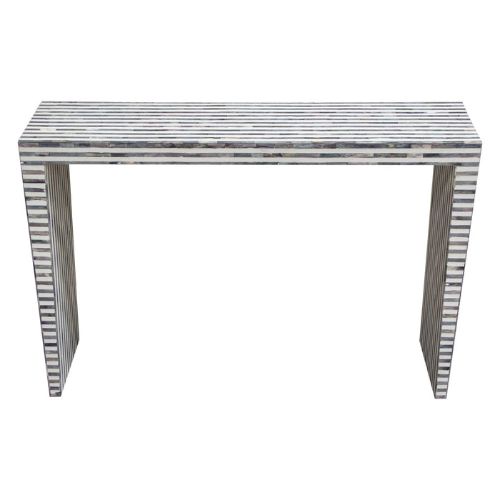 Mosaic Console Table w/ Bone Inlay in Linear Pattern by Diamond Sofa