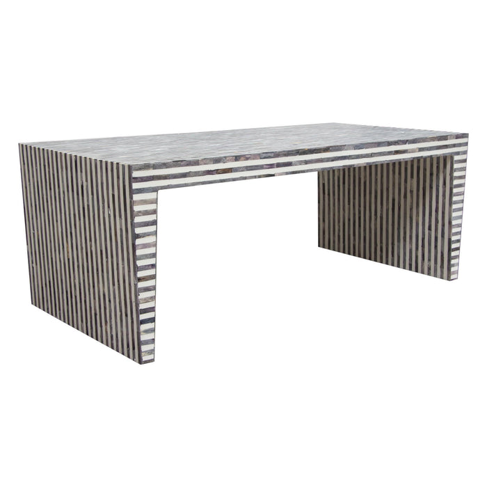 Mosaic Cocktail Table w/ Bone Inlay in Linear Pattern by Diamond Sofa