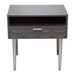 Petra Solid Mango Wood 1-Drawer Accent Table in Smoke Grey Finish w/ Nickel Legs by Diamond Sofa image