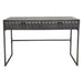 Spectrum 2-Drawer Solid Mango Wood Desk in Smoke Grey Finish w/ Gun Metal Finished Legs by Diamond Sofa image